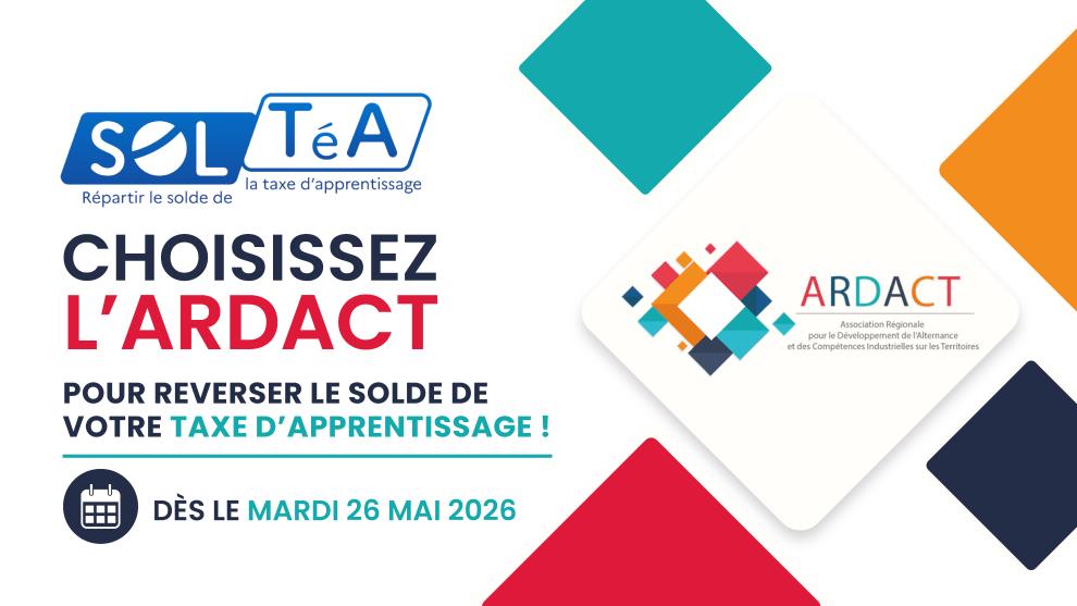 Taxe d'apprentissage 2026 : SoltéA ARDACT